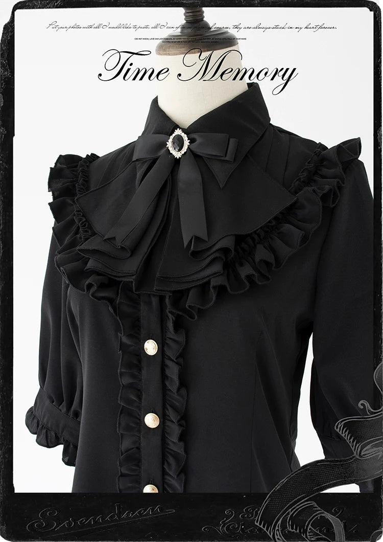 Earl Girl - Chiffon Classic Lolita Shirt, Mid-Length Mutton Sleeves - image 32