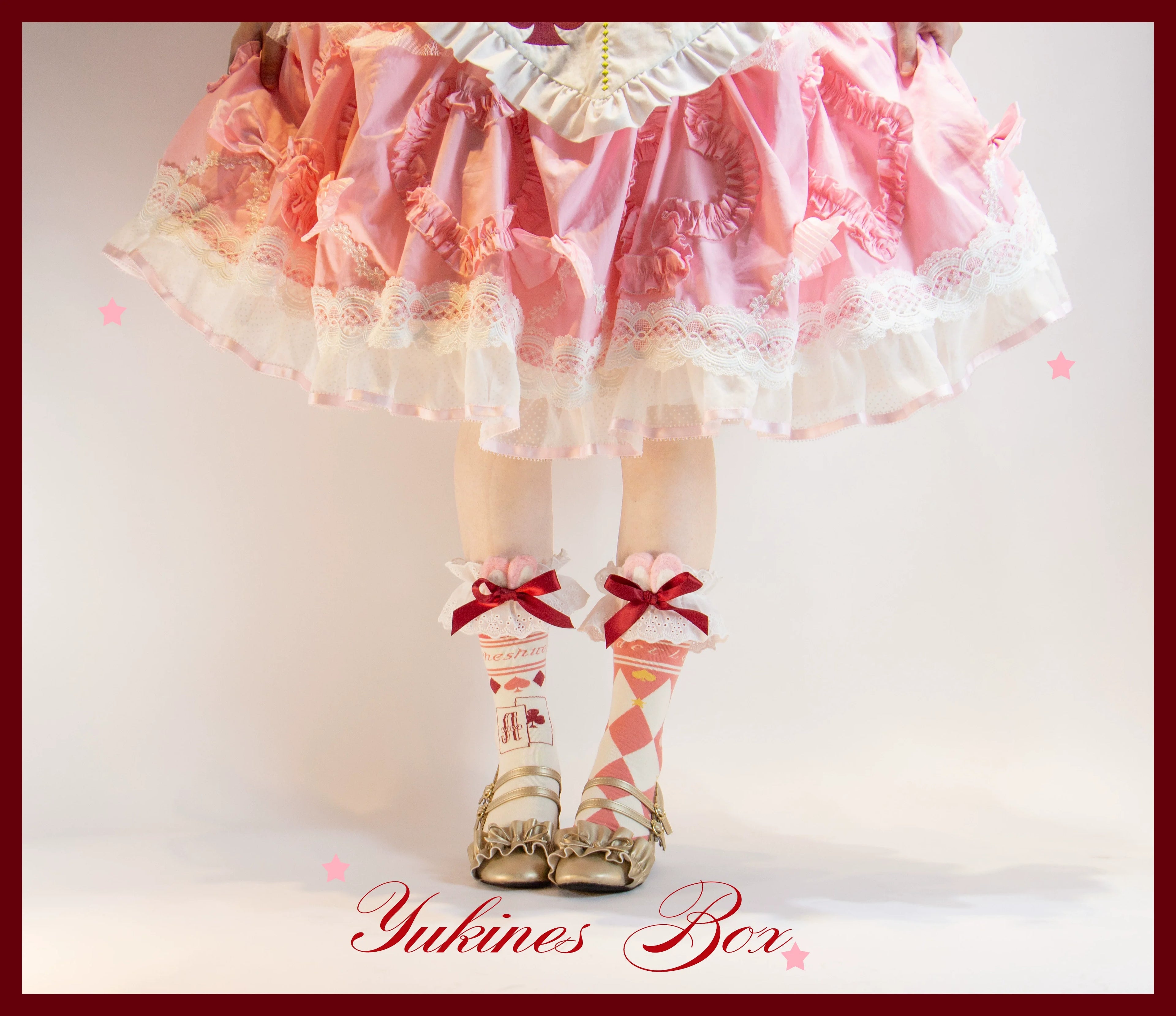 Daily Lolita Cotton Asymmetric Print Socks - image 23