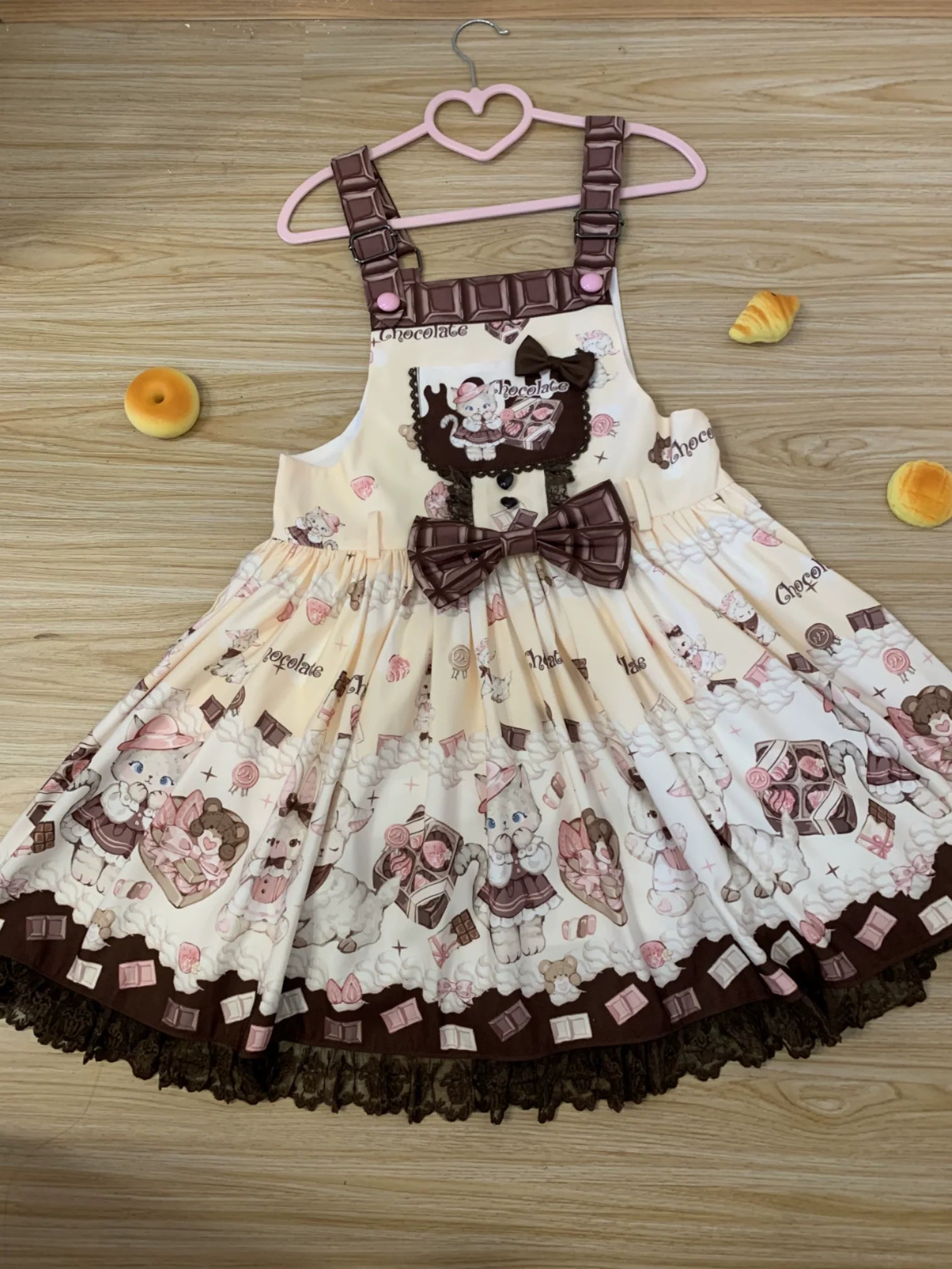 Heartbeat Miao Qiao - Kawaii Lolita Salopette Summer Cat Print Dress - image 11
