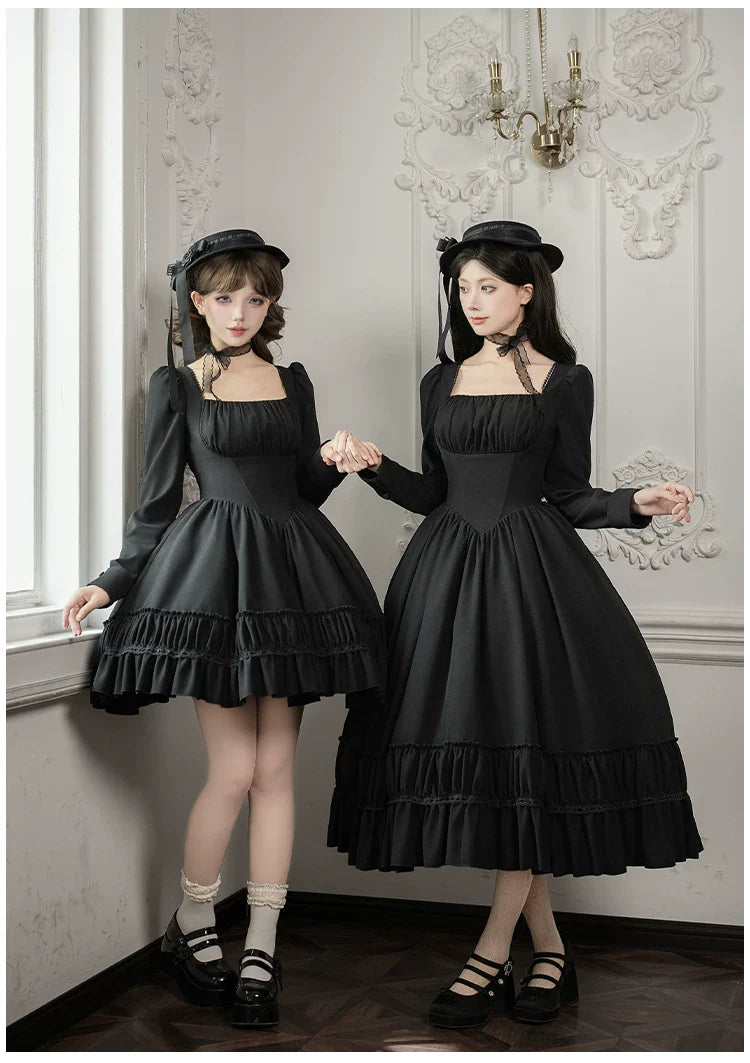 Audrey's Reply - Classic Lolita Square Neck OP, Detachable Embroidered Collar and Accessories - image 14