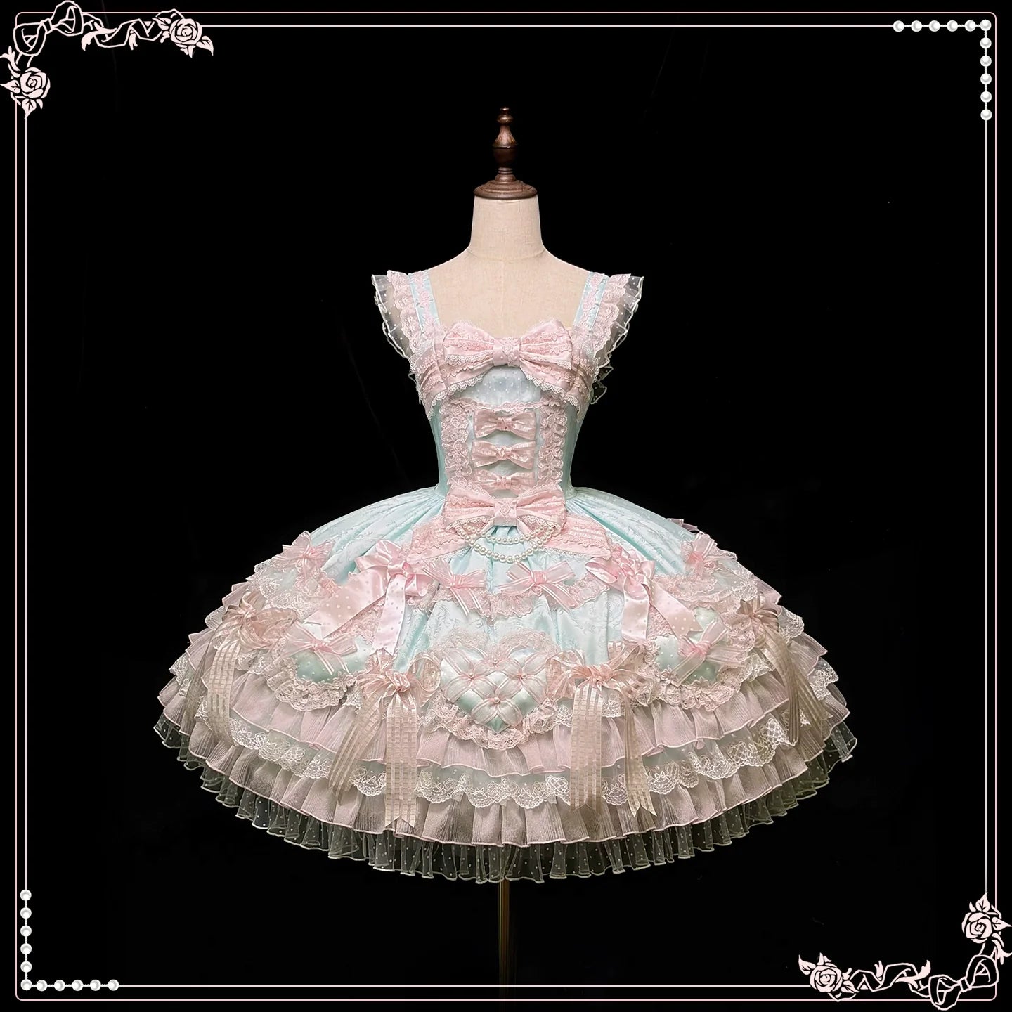 Heart of Love - Sweet Lolita Wedding JSK, Bow Details - image 68