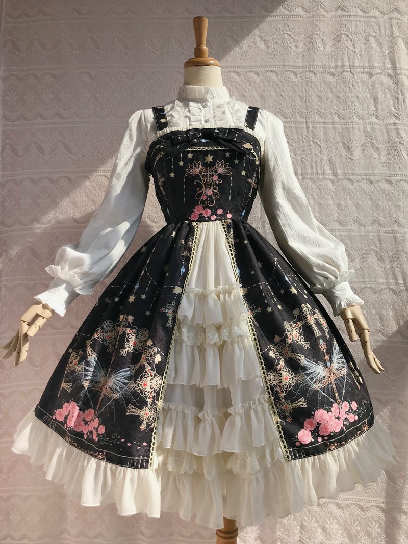 Peacock Cross - Printed Winter Classic Lolita JSK - image 4