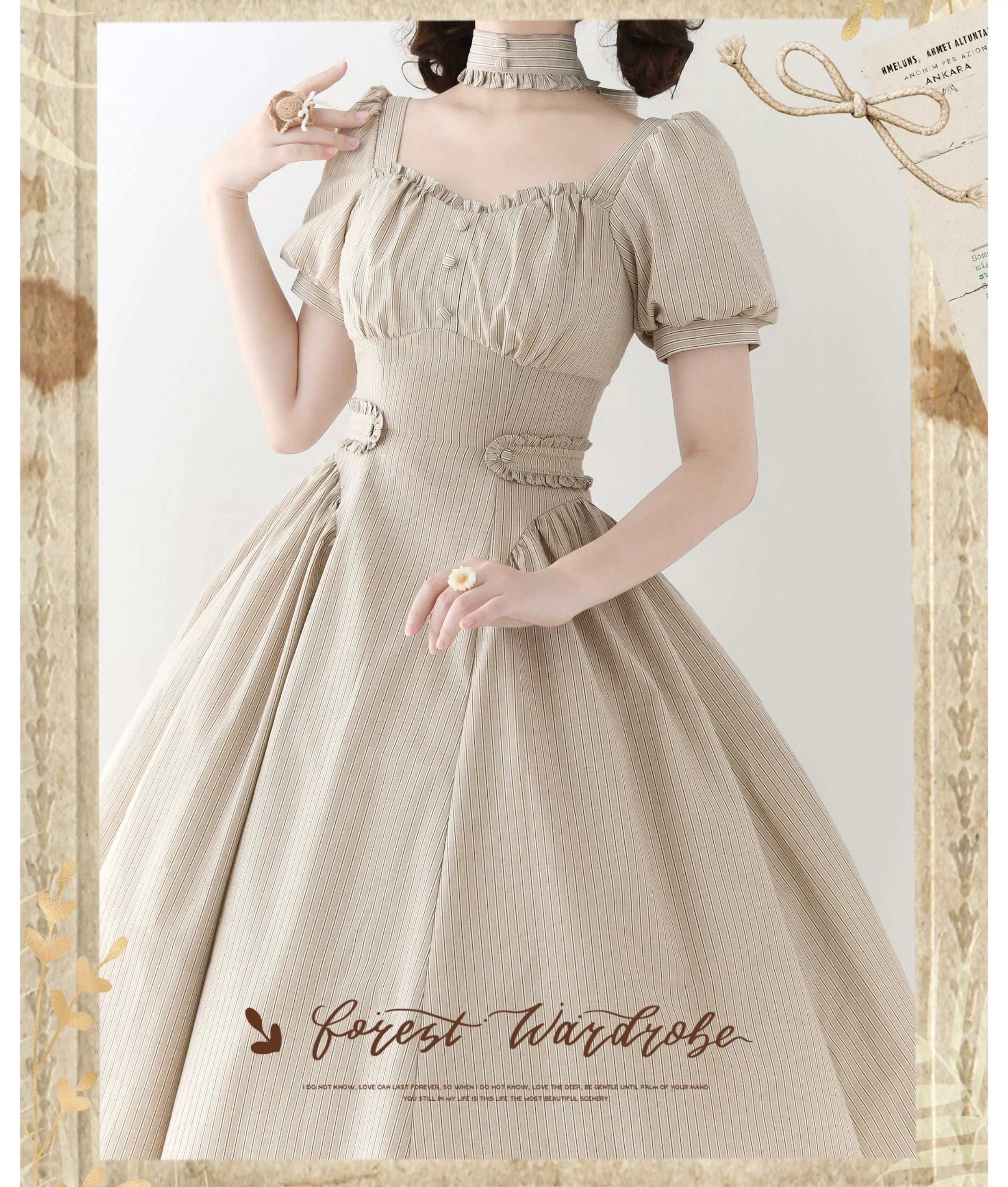 Chantilly Forest - Classic Lolita OP Dress With Square Neck & Underskirt - image 42