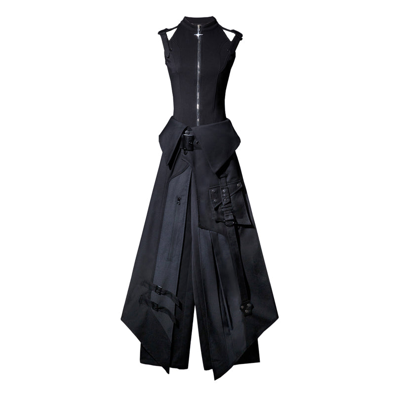 Nightblade Black Ouji Lolita Apron Pants Suit - image 19