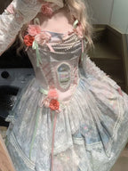 Flower Field Oil Painting Pastoral Irregular Lolita JSK Dress and Accessories - image 6