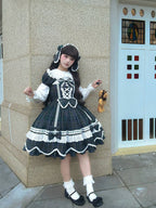 Plaid Petal Bunny - Old School Lolita Plaid OP Dress, Petal-shaped Hem - image 44