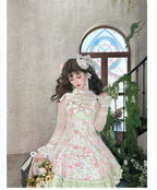 Rose Spring Romance - Cotton Old School Lolita JSK Dress, Floral Print - image 18