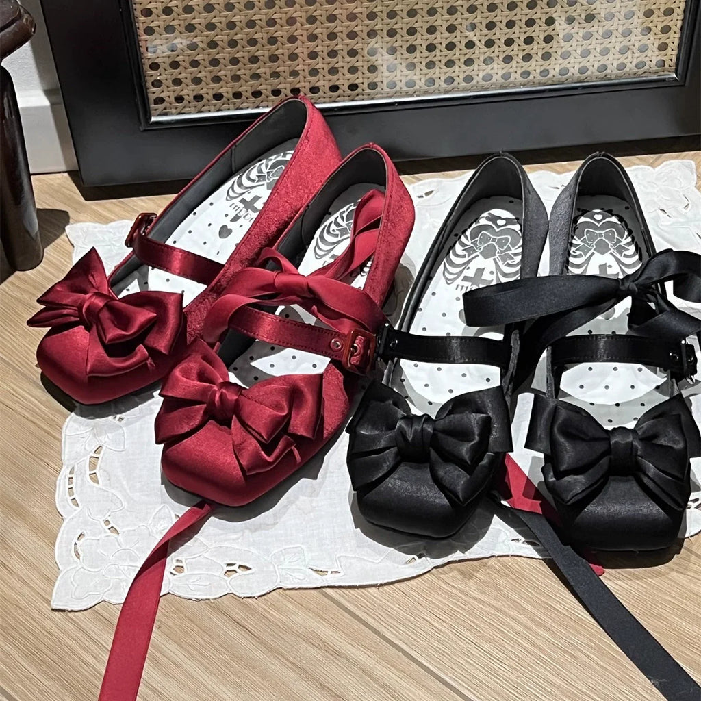 Sisi Elegant Satin Square-Toe Lolita Shoes - image 3