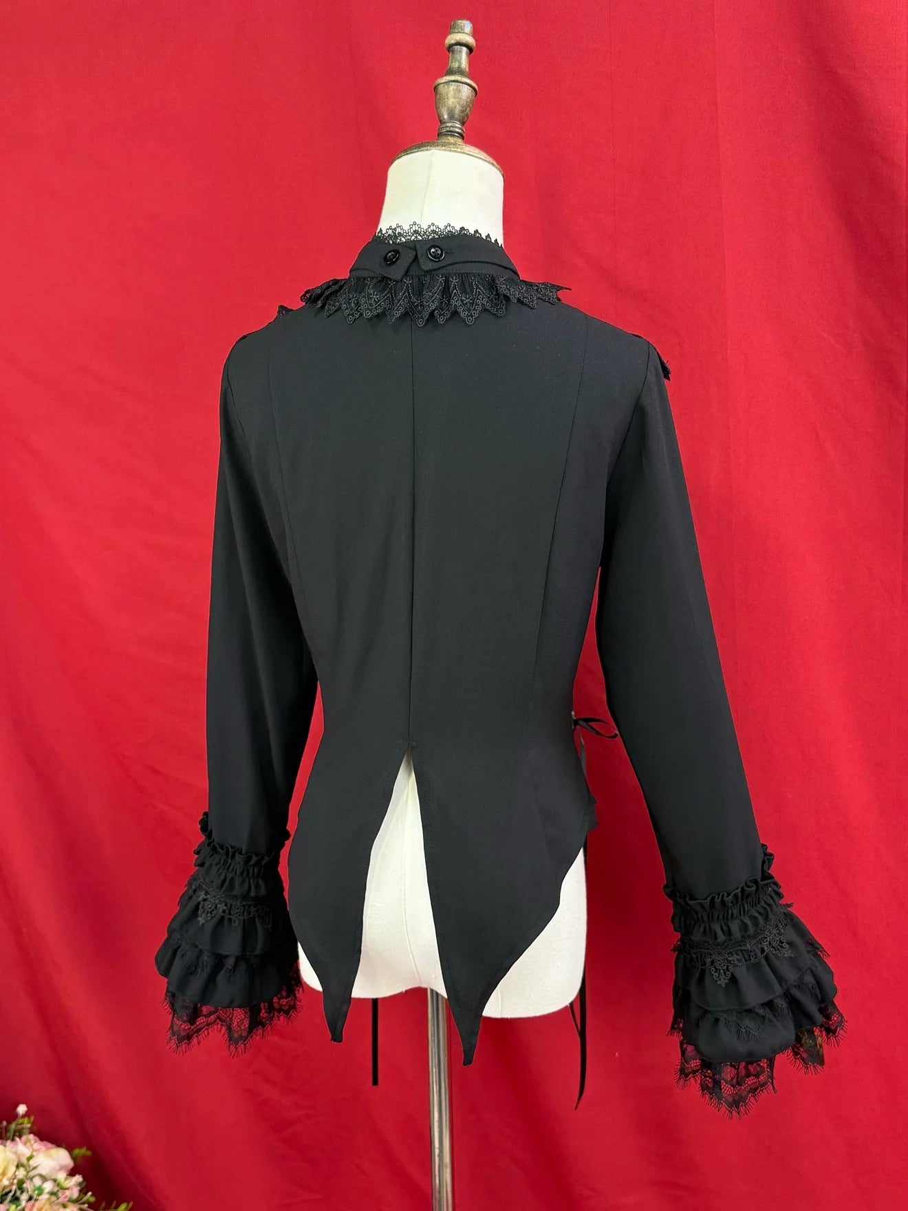 Broken Winged Bat - Gothic Lolita Shirt & SK Set, Bat-wing Shaped Hem - image 4