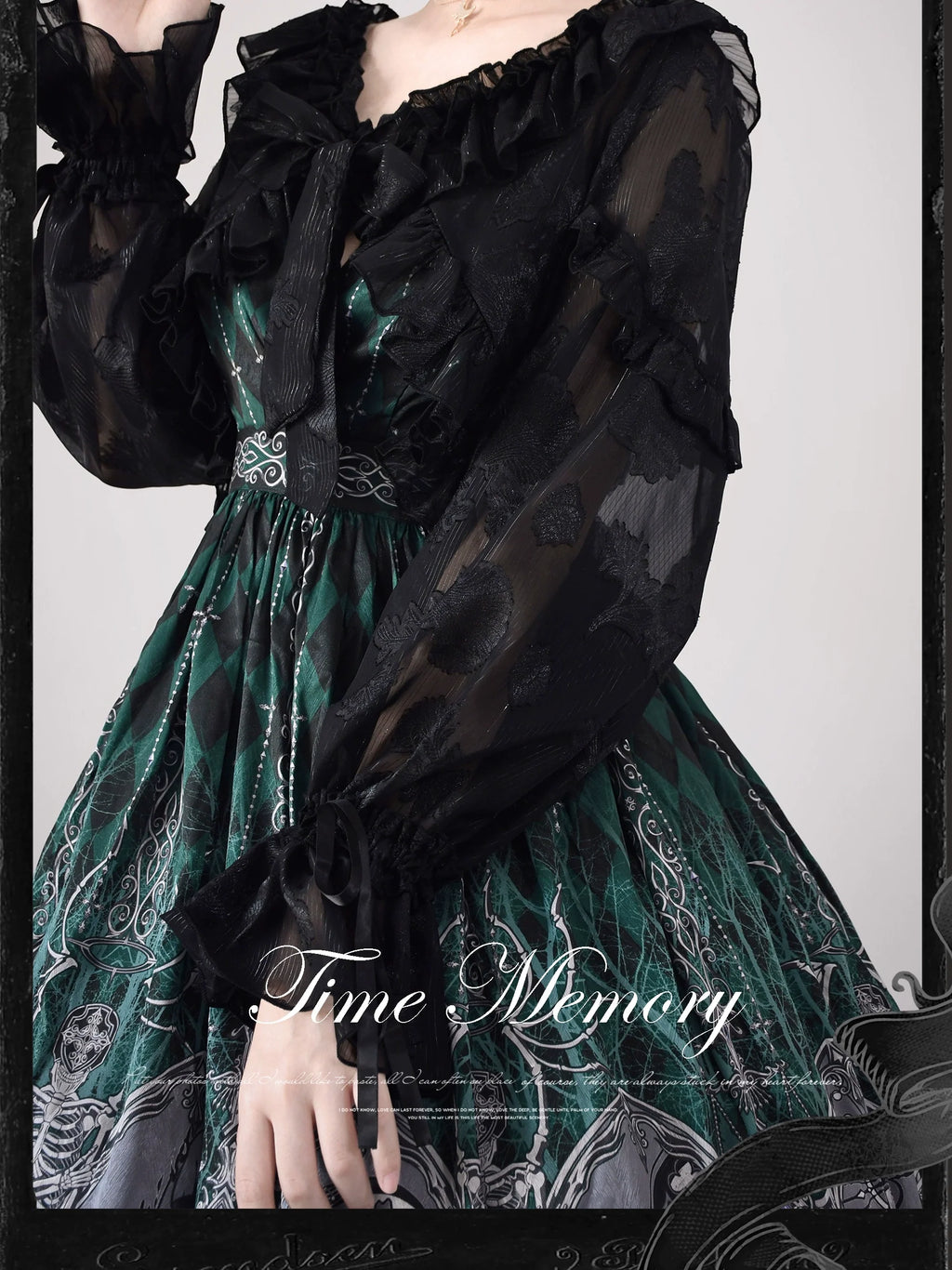 Xianbei - Sweet Lolita Chiffon Lantern Sleeve Cardigan with Bow - image 11