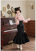 Blake - Boning Gothic Lolita Mermaid Skirt, Lifted-hem SK and Accessories - image 13