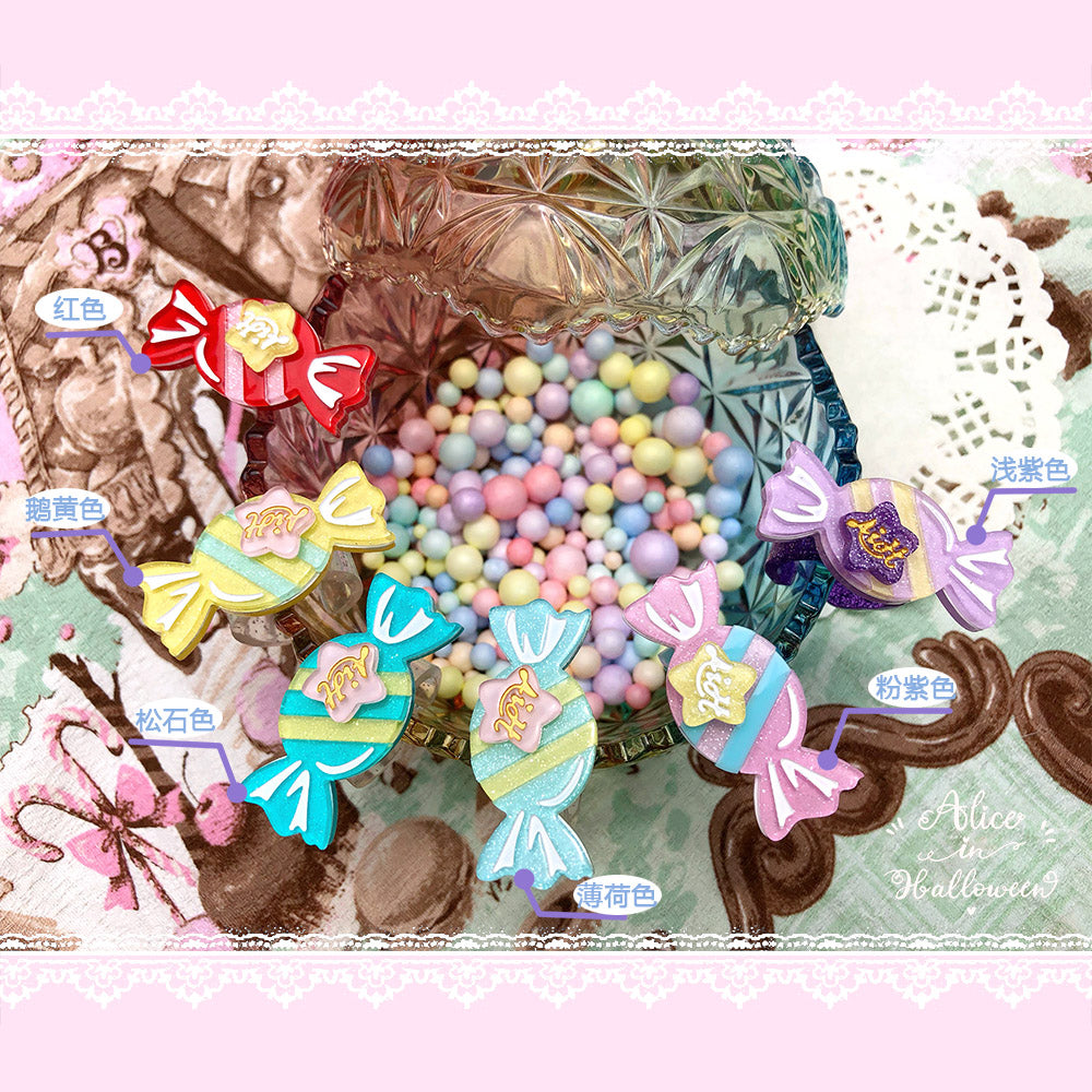 Rainbow Candy - Sweet Lolita Ring Hairclip - image 6
