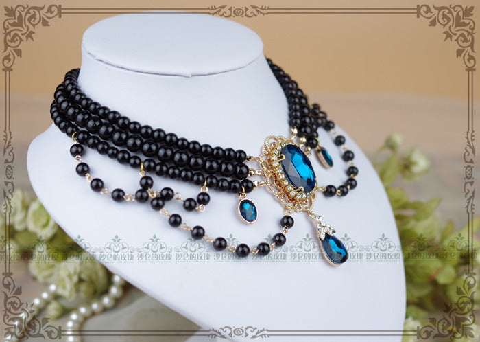 Lolita Pearl Necklace, Gemstone Pendant and Matching Ring Collection - image 20