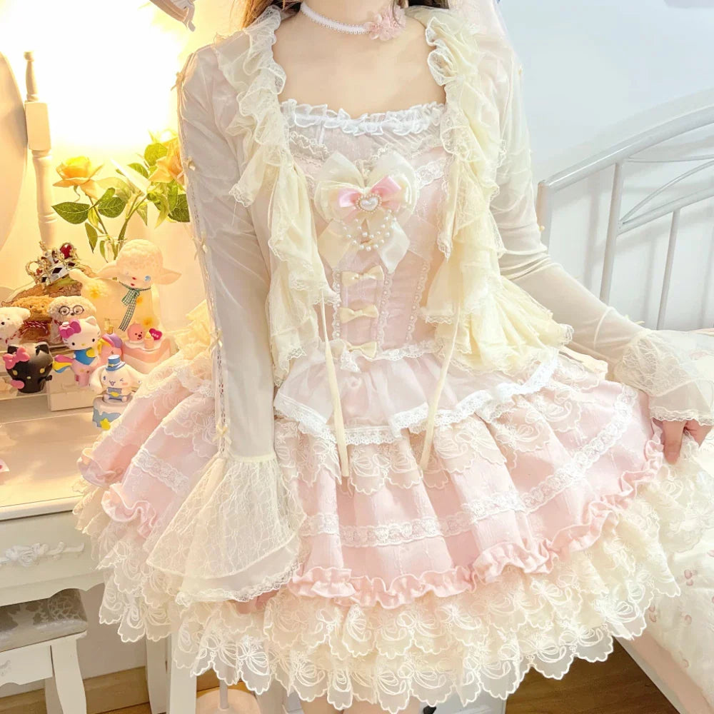 Mist Cardigan - Lightweight Sweet Lolita Bolero, Ruffle Details - image 2