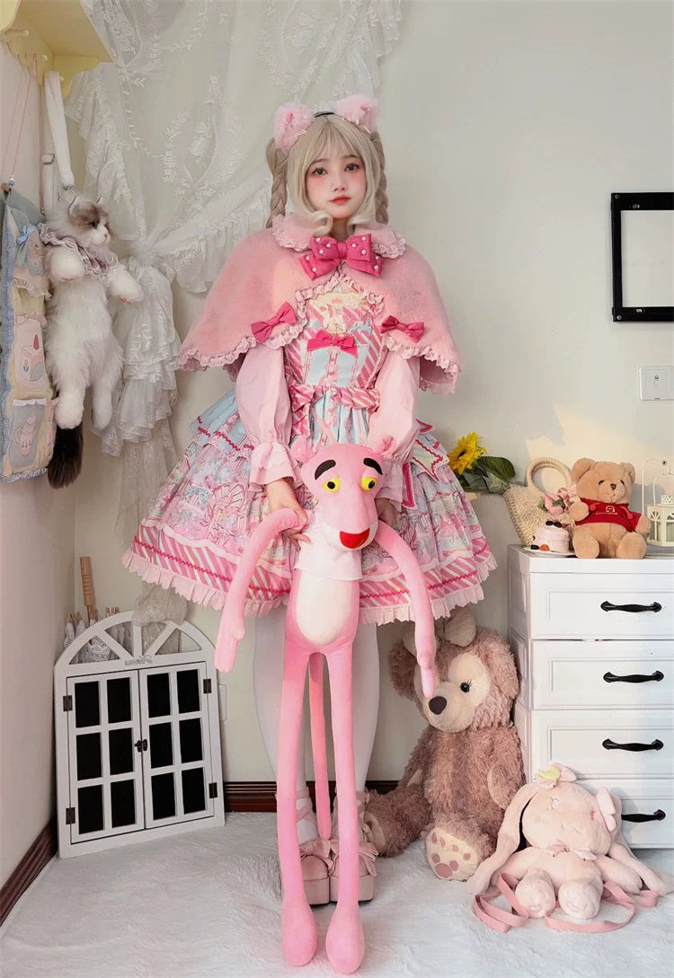 Rabbit-Ear Winter Lolita Cape with Bows - image 15