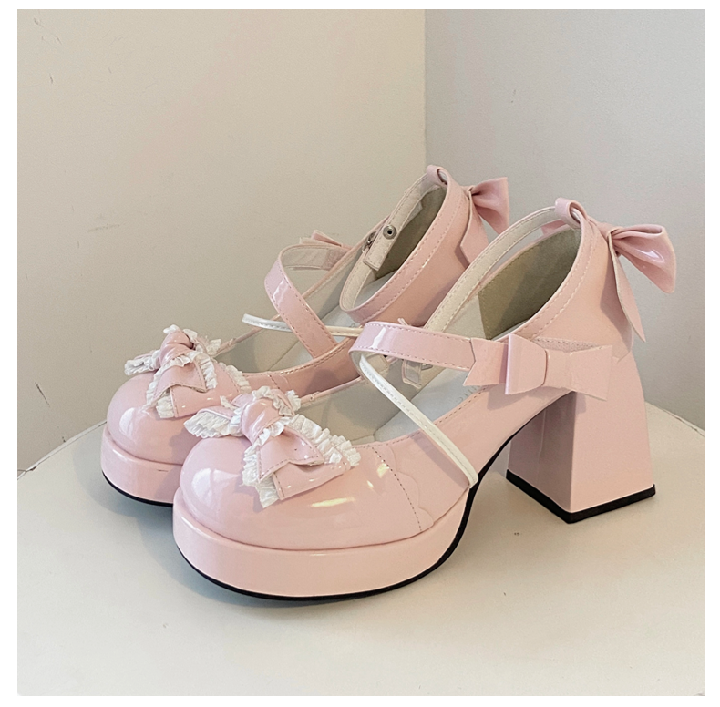 Girly Heart - Sweet Lolita Chunky Heels Shoes - Dreamy Bows - image 4