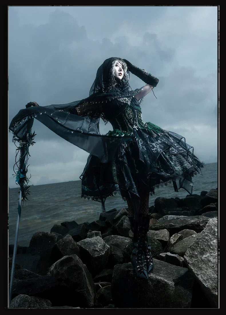 Bone Dragon - Gothic Lolita Corset JSK Dress Set with Embroidery - image 66