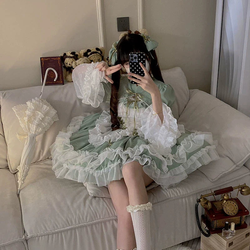 Toting Basil Plus Size Wedding Lolita Green Bridal JSK - image 29