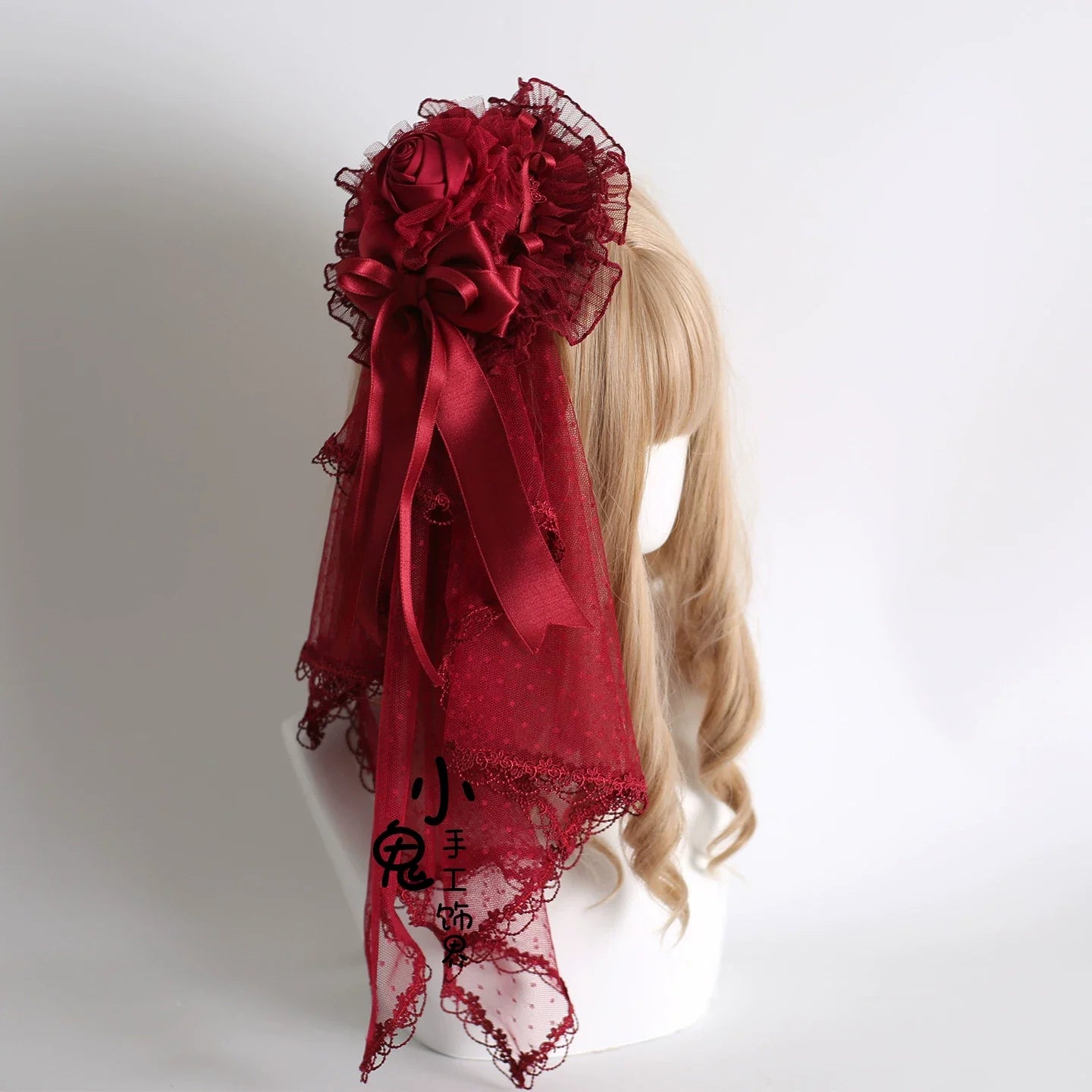 Dark Red Gothic Lolita Headdresses and Floral Veils - image 10
