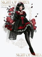 Night of Berea Gothic Lolita OP Dress in Black and Red - image 6