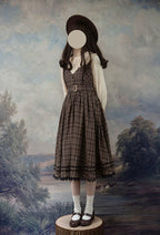 Grena's Poems - Plaid Elegant Lolita JSK Dress, V-Neck - image 6