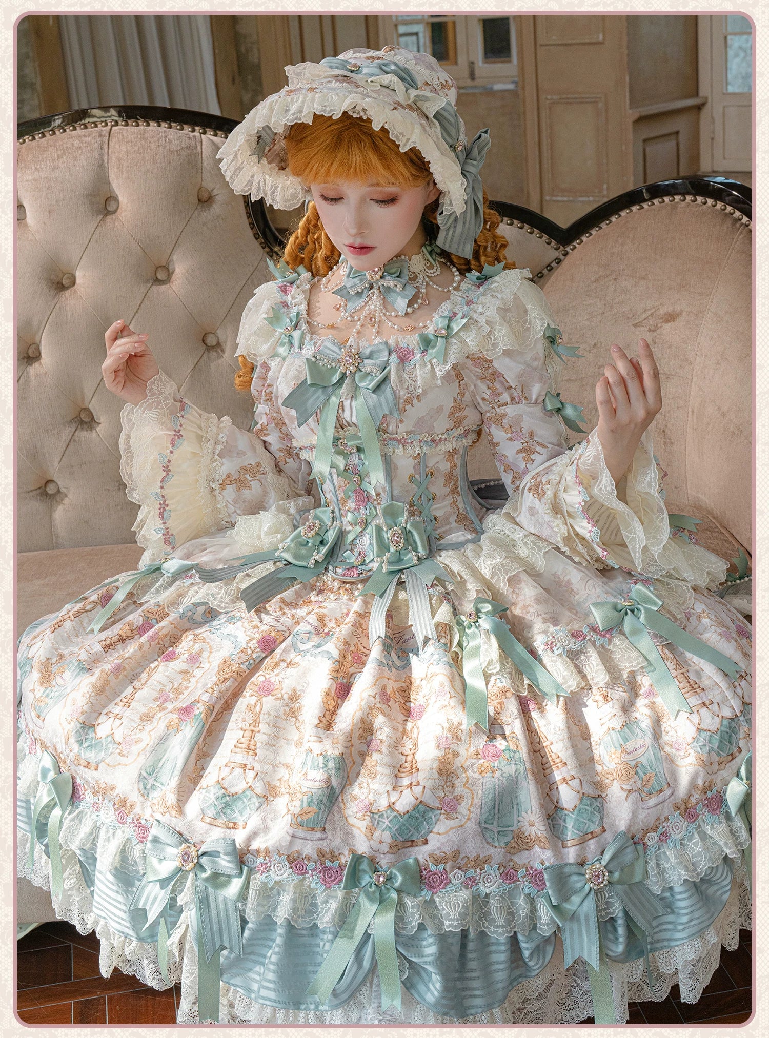 Antique Gem Fragrance - Classic Lolita OP and JSK Dress Sets - image 18