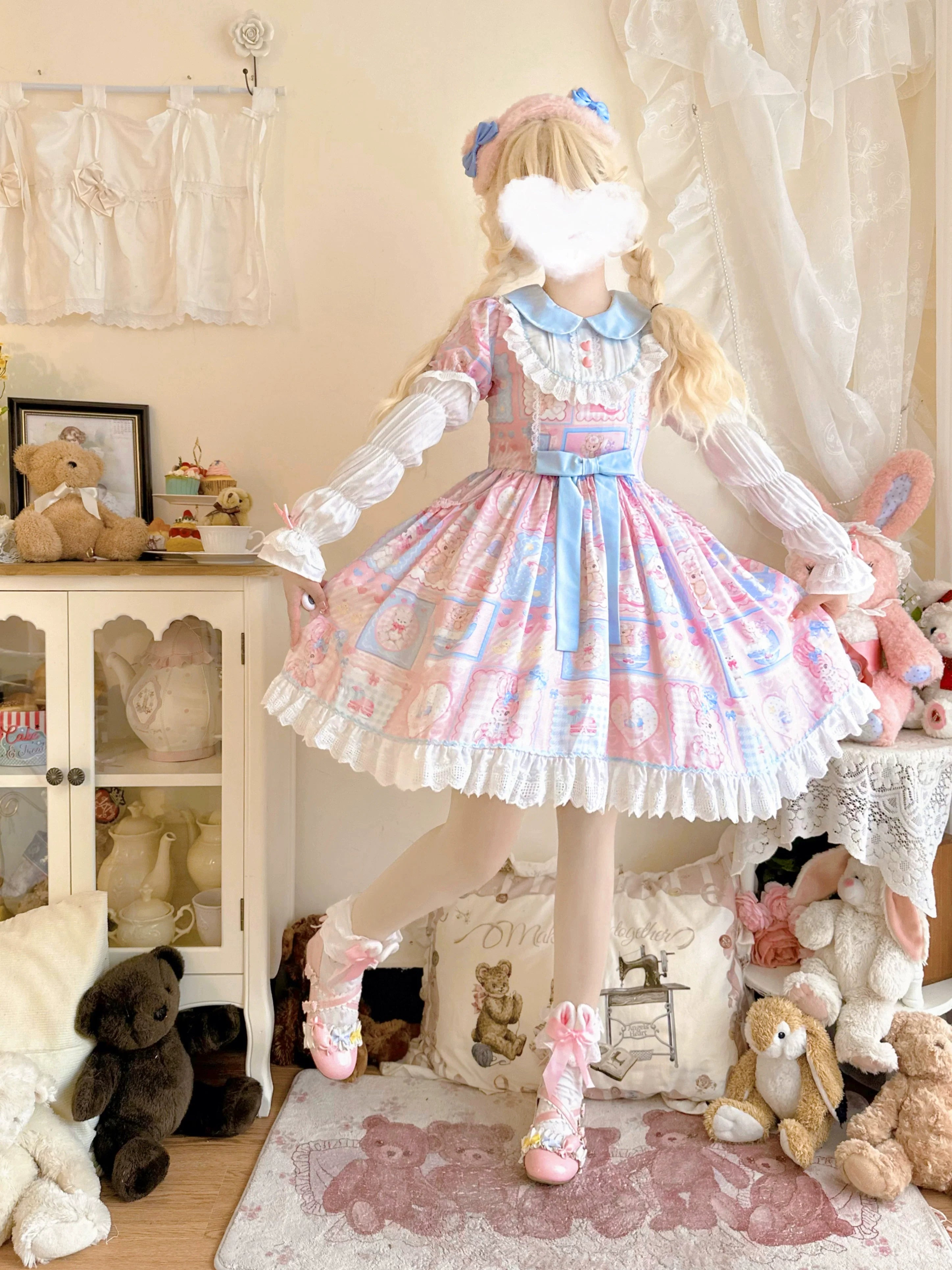 Sweet Bunny Bear - Sweet Lolita Dress Long Sleeve Winter Lolita OP - image 11