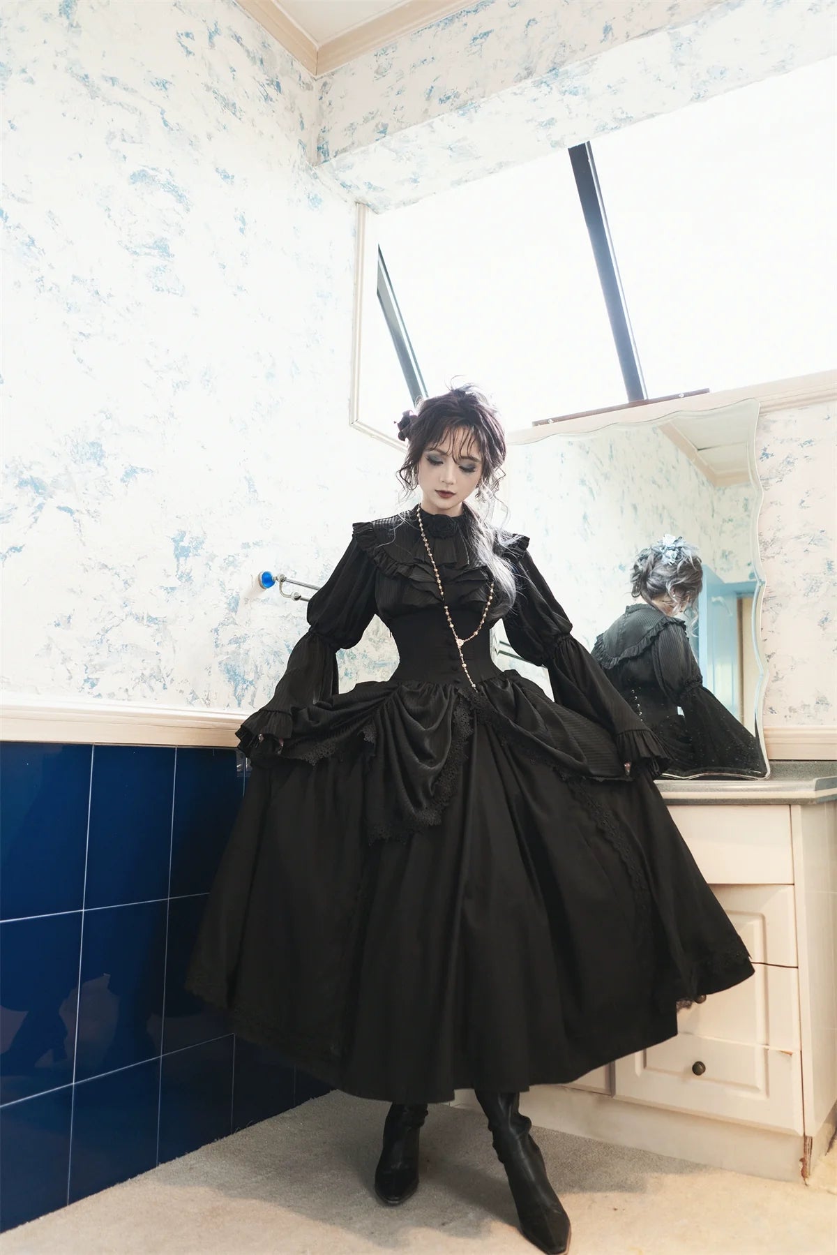 Dreaming Gothic Lolita Fishbone Long Skirt - image 10