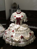 Paria Cream Strawberry Satin Lolita OP Dress and Accessories - image 8