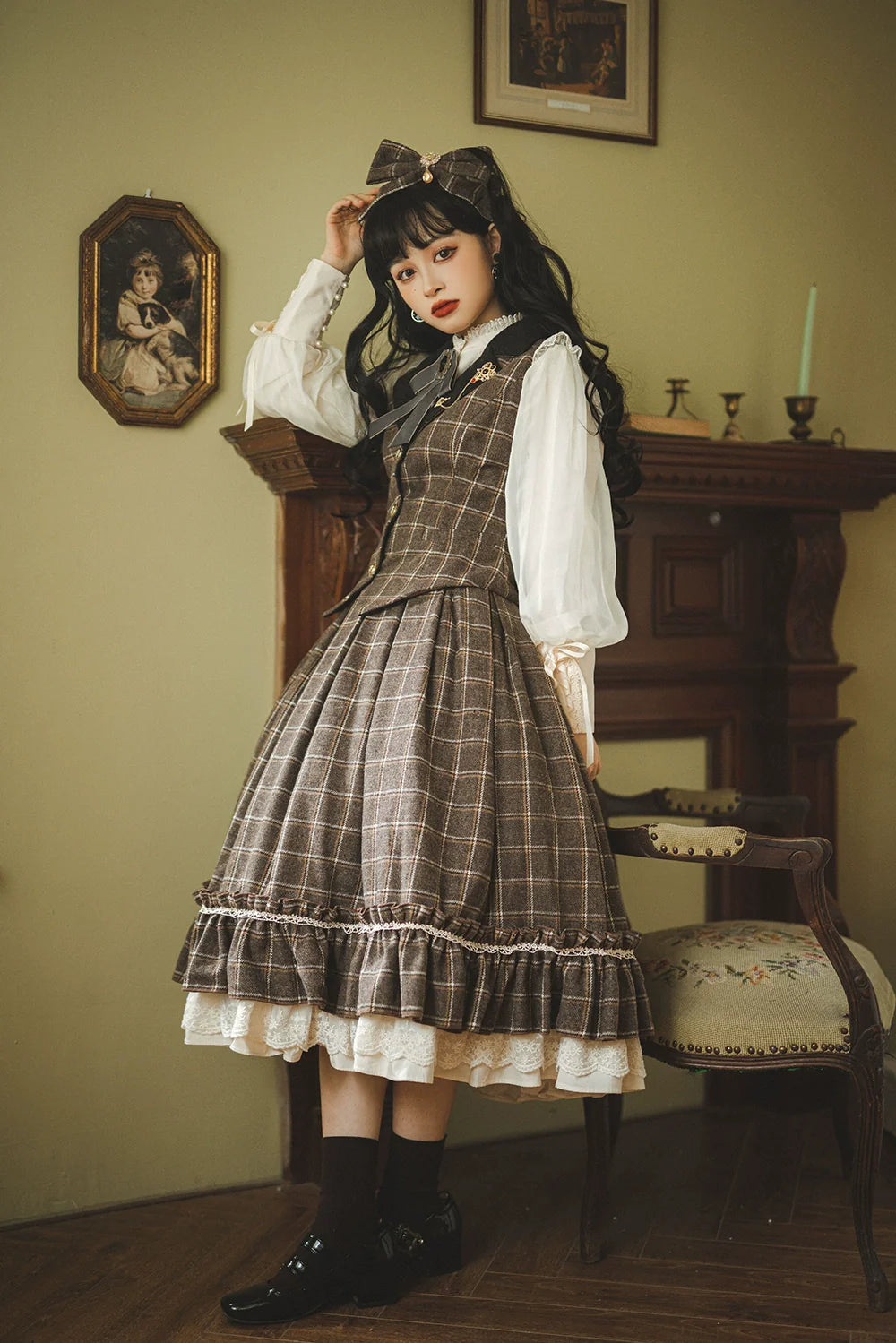 Rose - Elegant Lolita Fishbone Grid Skirt Customized - image 43