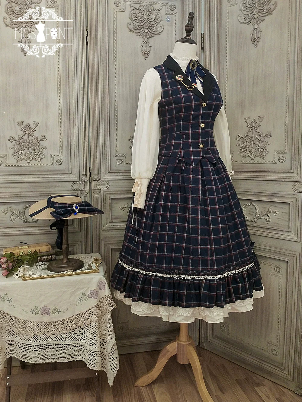 Rose - Elegant Lolita Fishbone Grid Skirt Customized - image 78