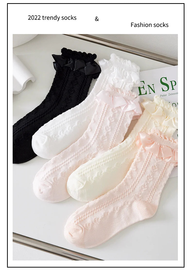 Sweet Lolita Socks Women's Multicolor JK Mid-Calf Socks - image 21