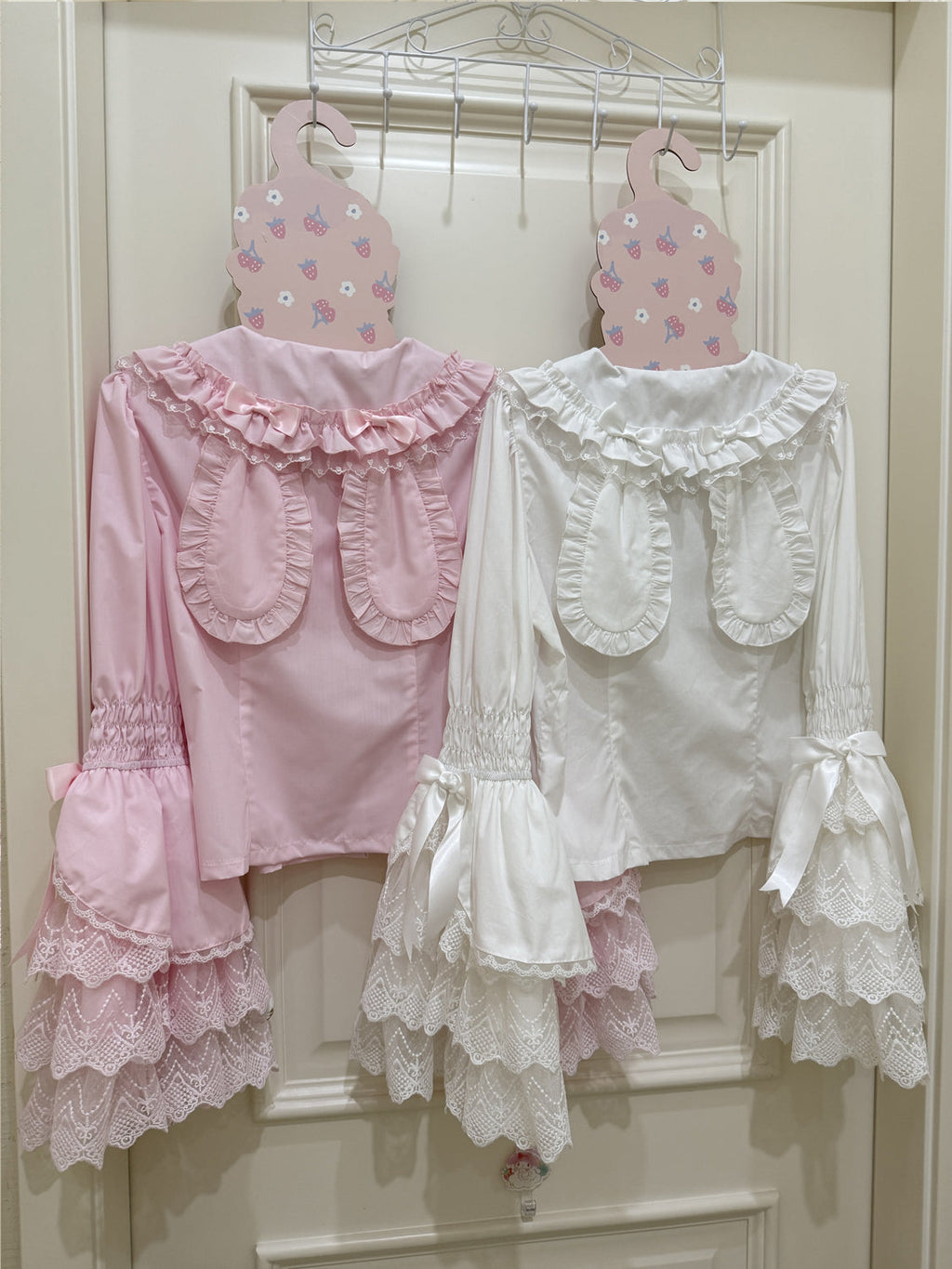 Cross Heart Knot - Sweet Lolita JSK Suit Tiered Ruffles Dress with Lace Blouse - image 26