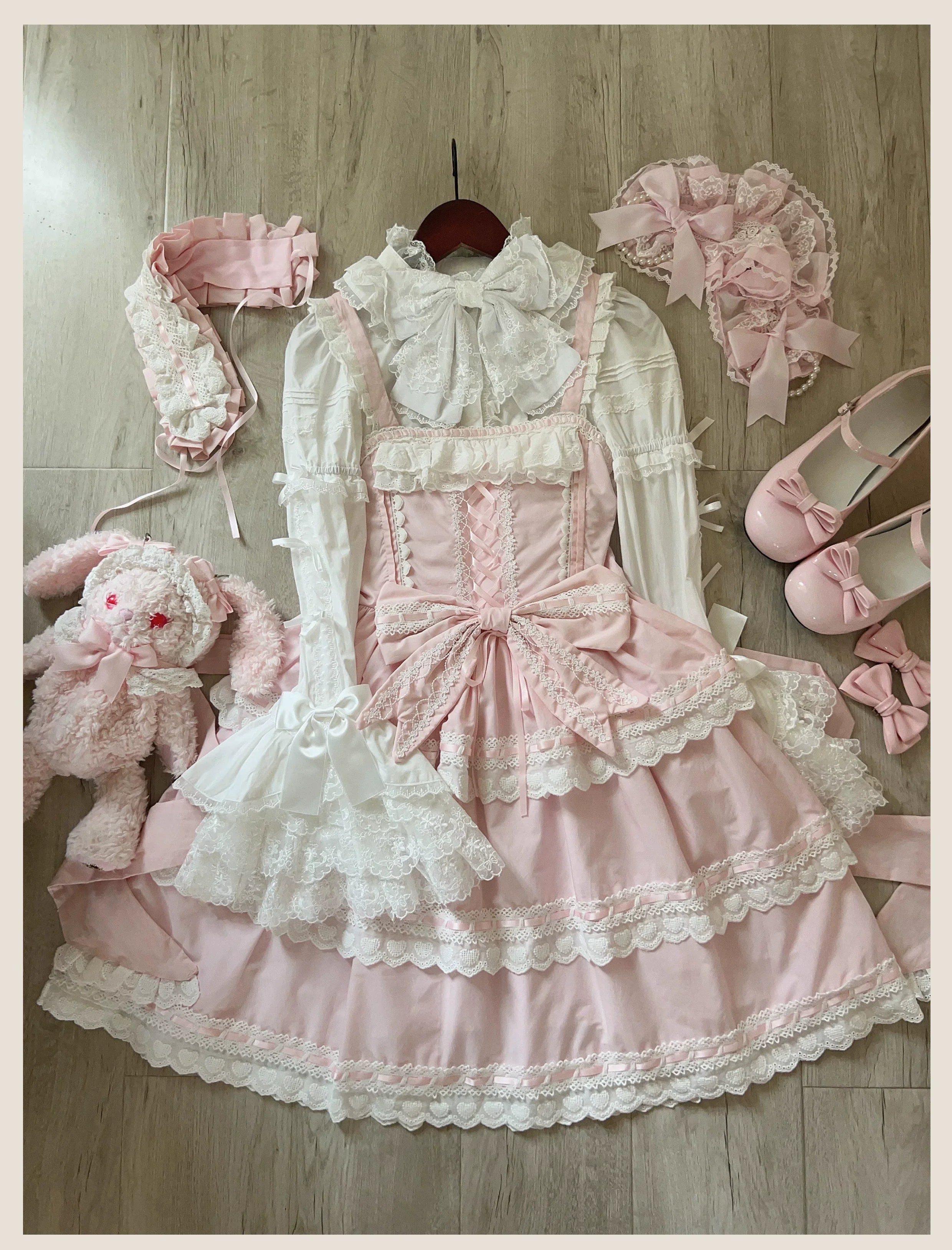 Otome Heart Cotton Old School Lolita JSK Dress Suit and Accessories - image 8