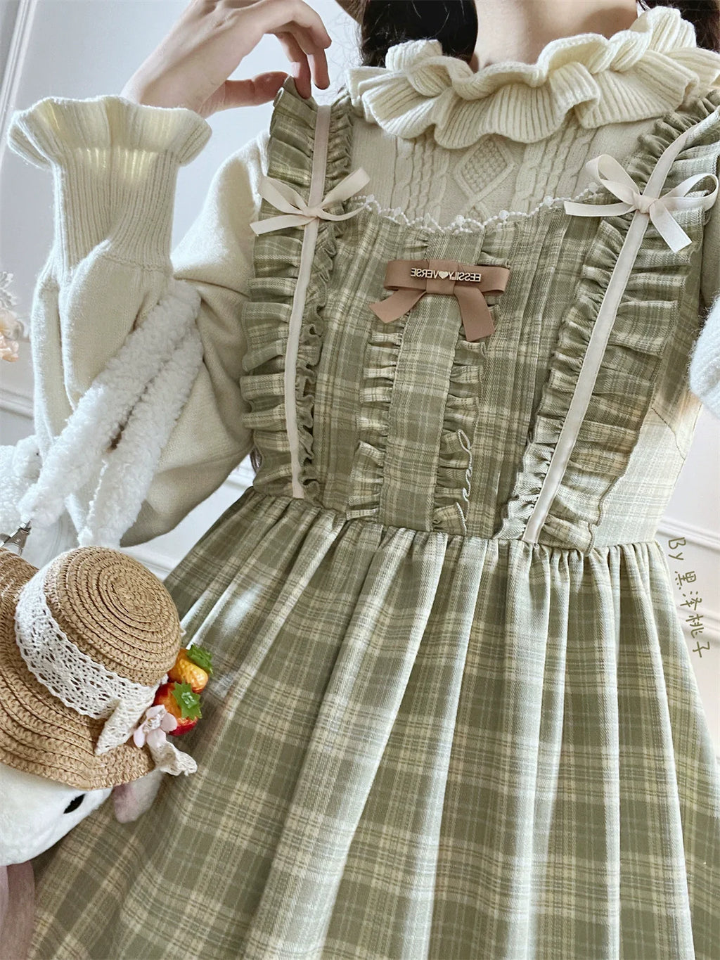 Green Fairy Tales Classic Plaid Plus Size Lolita JSK Dress - image 9