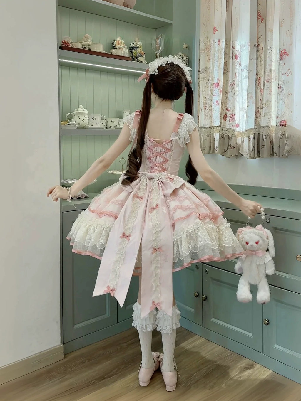 Dreamy Butterfly - Ballet-style Sweet Lolita JSK Dress With Large Bow Trailing - image 3