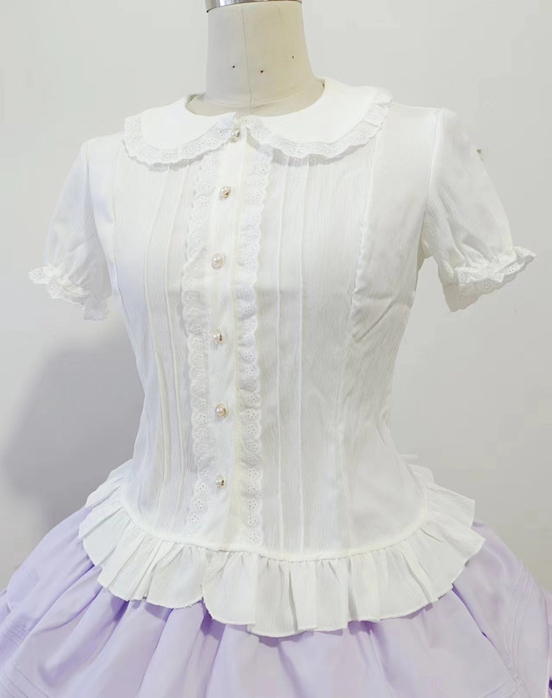 Daily Lolita White Short Sleeve Shirt - image 1