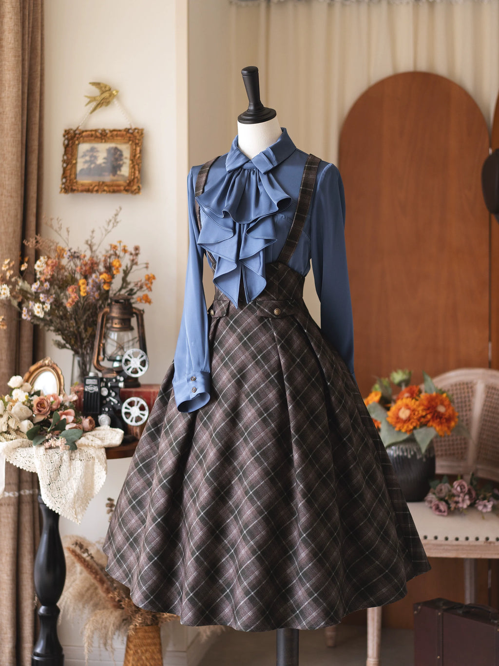Forest Dew - Elegant Lolita Slim-Fit Shirt with Detachable Jabot - image 8