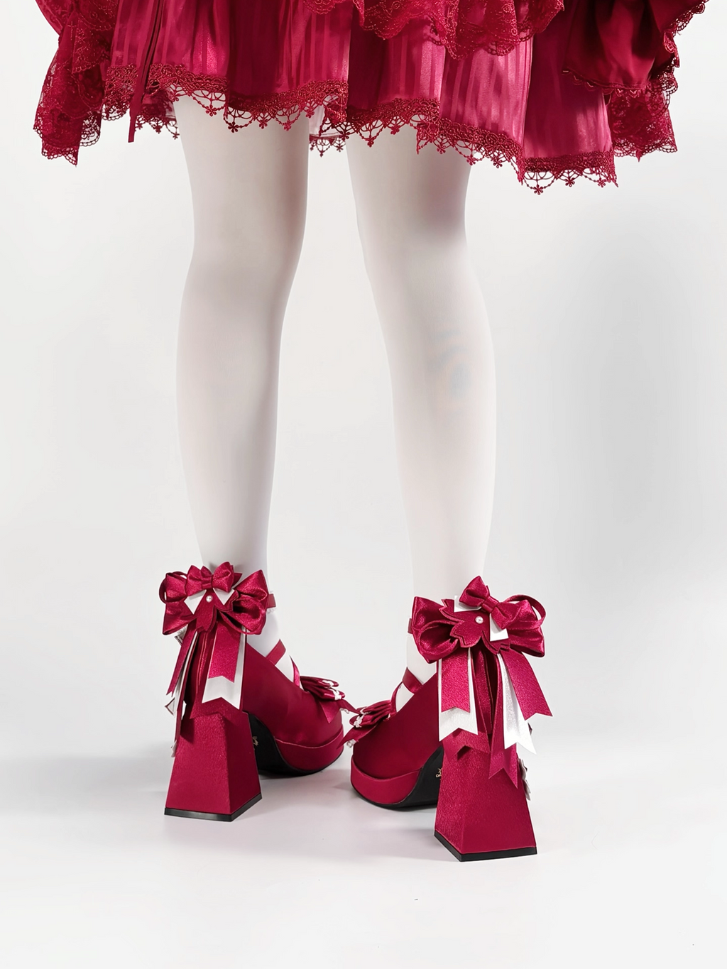 Sakura Oath - Sweet Lolita Chunky Heel, 3D Floral Decoration - image 17