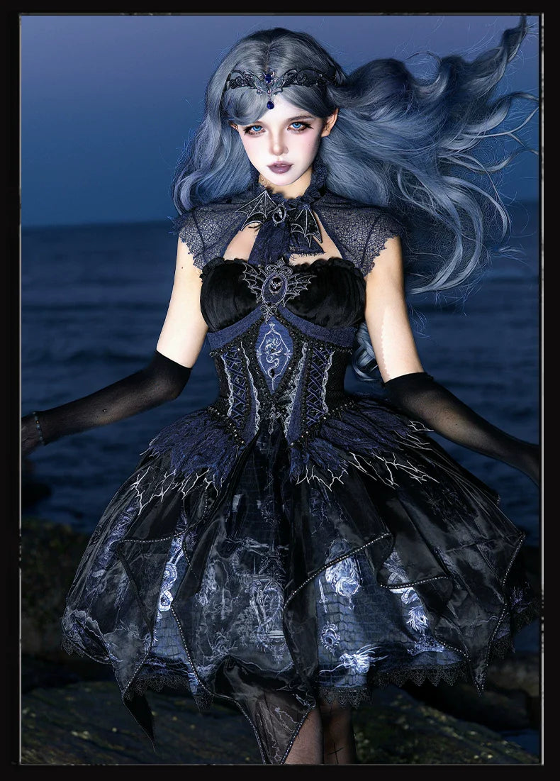 Bone Dragon - Gothic Lolita Corset JSK Dress Set with Embroidery - image 28