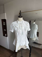 Gothic Lolita Shirt, Detachable Flared Sleeves - image 2