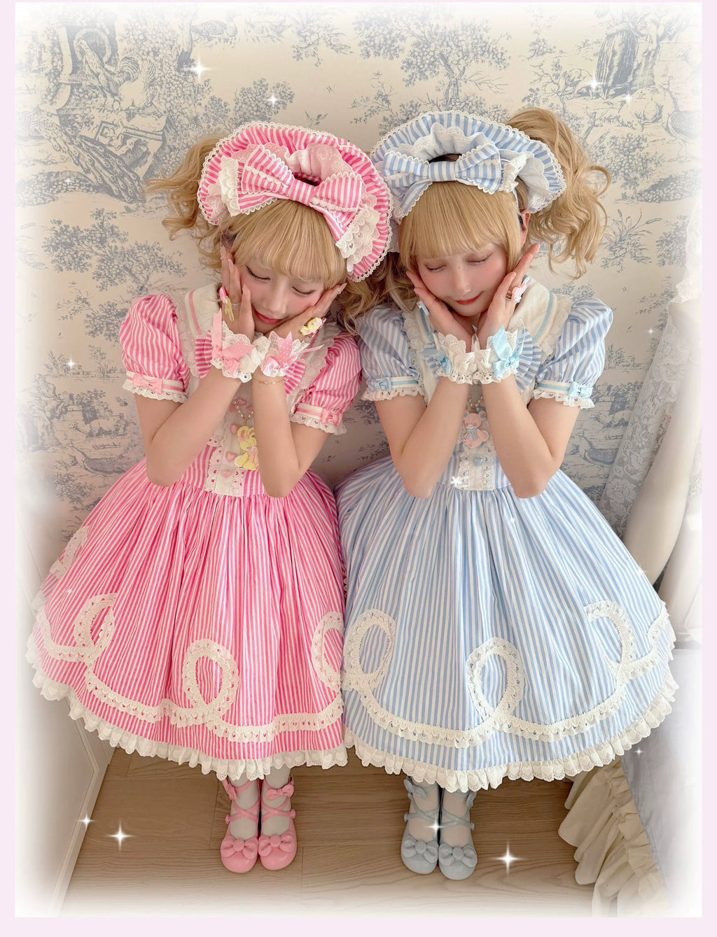 Candy Shop Manager - Old School Lolita Striped OP Dress, Detachable Apron - image 7