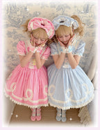 Candy Shop Manager - Old School Lolita Striped OP Dress, Detachable Apron - image 7