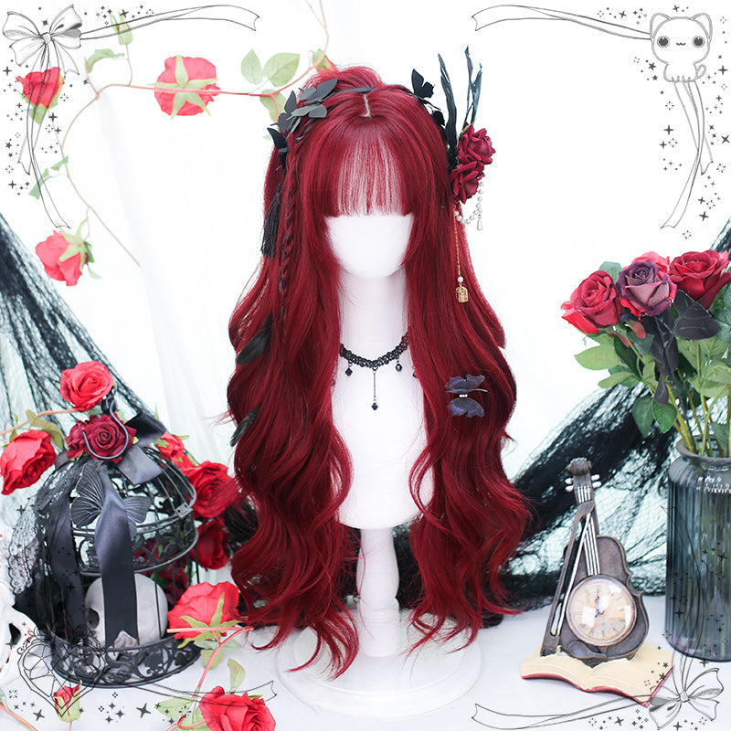 Burning - Wine-red Long Curly Lolita Wig - image 1