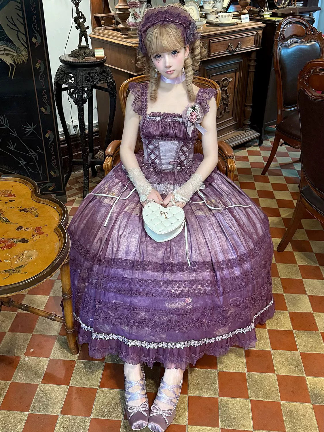 Foggy Vineyard - Fishbone Classic Lolita Bodice, Maxi Skirt - image 5