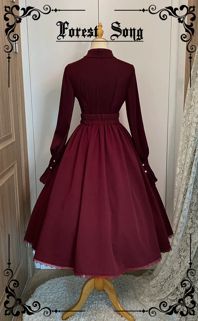 Astris - Classic Lolita SK Double-sided Wearing Fishbone Skirt - image 25