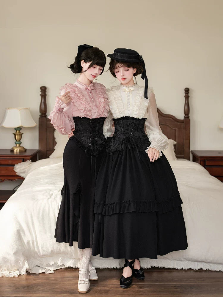 Blake - Boning Gothic Lolita Mermaid Skirt, Lifted-hem SK and Accessories - image 3