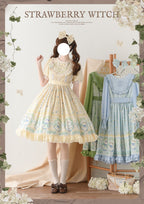 Lily of the Valley Kitten - Country Lolita OP with Embroidery and Cat Print - image 3