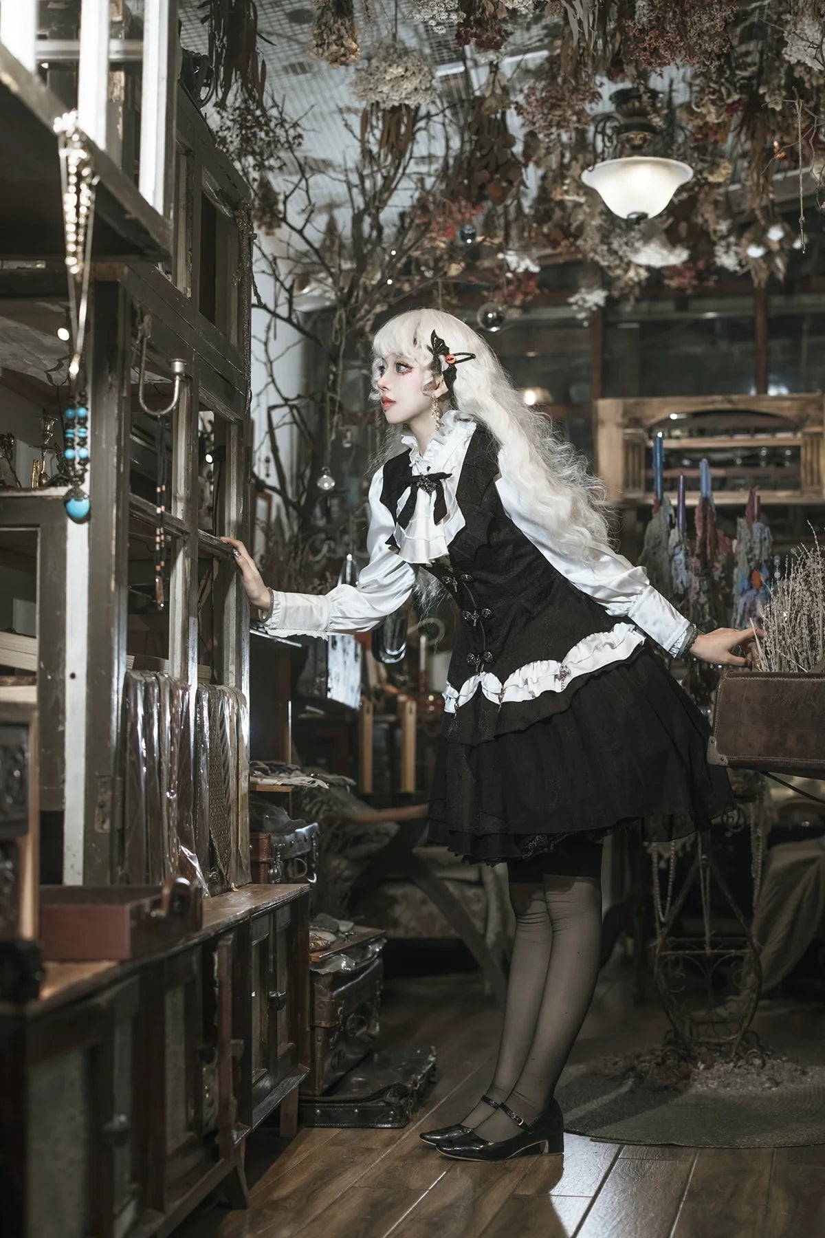 Bloodline Duke - Gothic Lolita SK Suit Spider Web Vest and Blouse - image 4