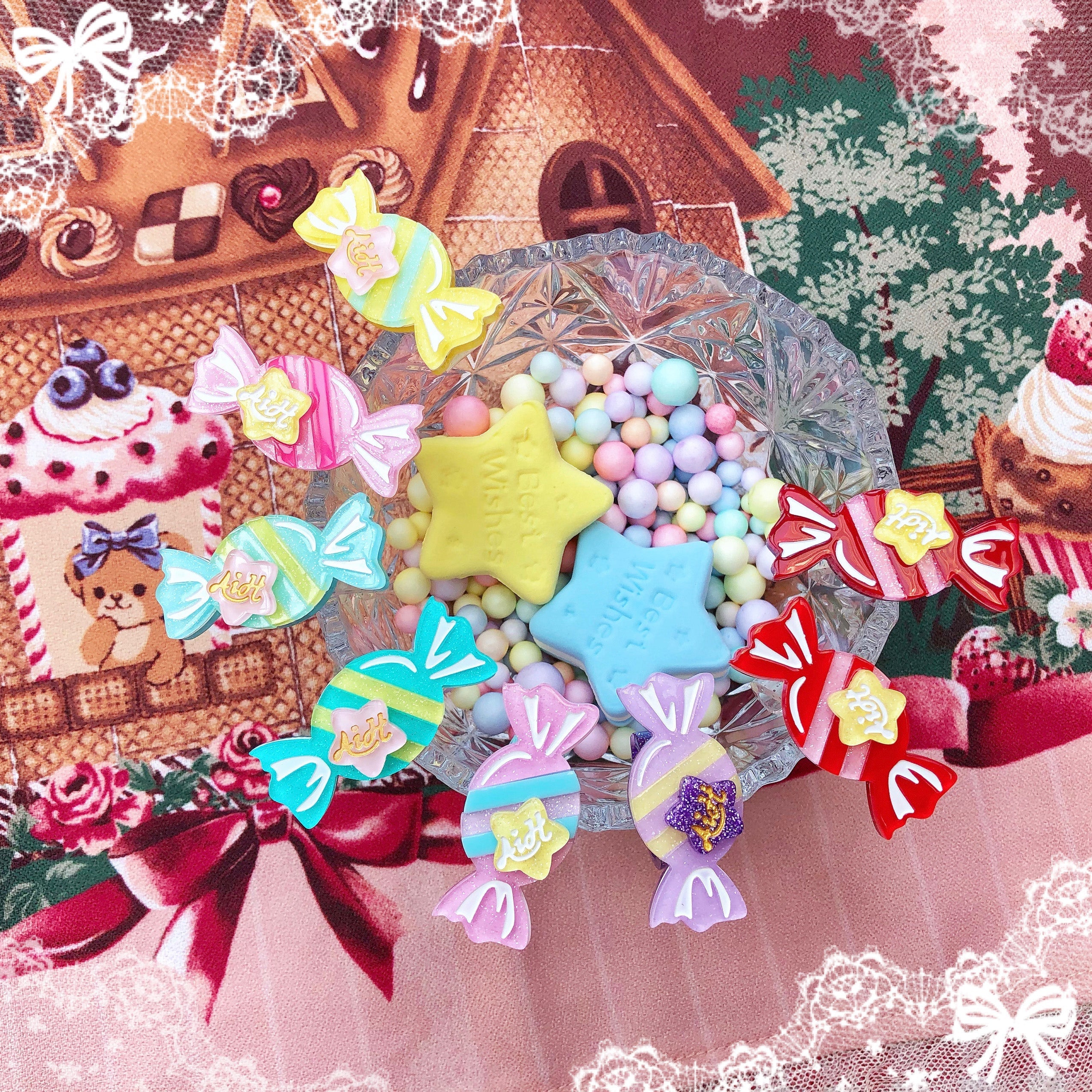 Rainbow Candy - Sweet Lolita Ring Hairclip - image 1